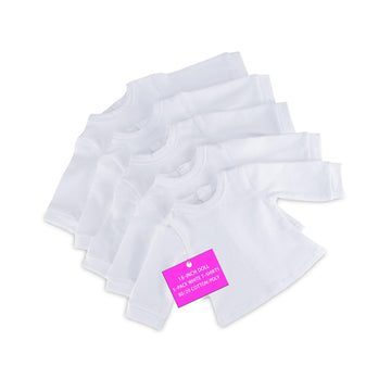 Emily Rose 18 Inch Doll Clothes Value Basics Bright White 5-Pack Long Sleeved T-Shirts Tees for Party Gift Crafting Activity | Compatible with 18"