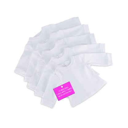 Emily Rose 18 Inch Doll Clothes Value Basics Bright White 5-Pack Long Sleeved T-Shirts Tees for Party Gift Crafting Activity | Compatible with 18"