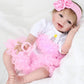 Pink Crown Reborn Baby Dolls Clothes for 20-23 Inch Pure Handmade 2 Pieces Reborn Doll Baby Girl Clothing Set