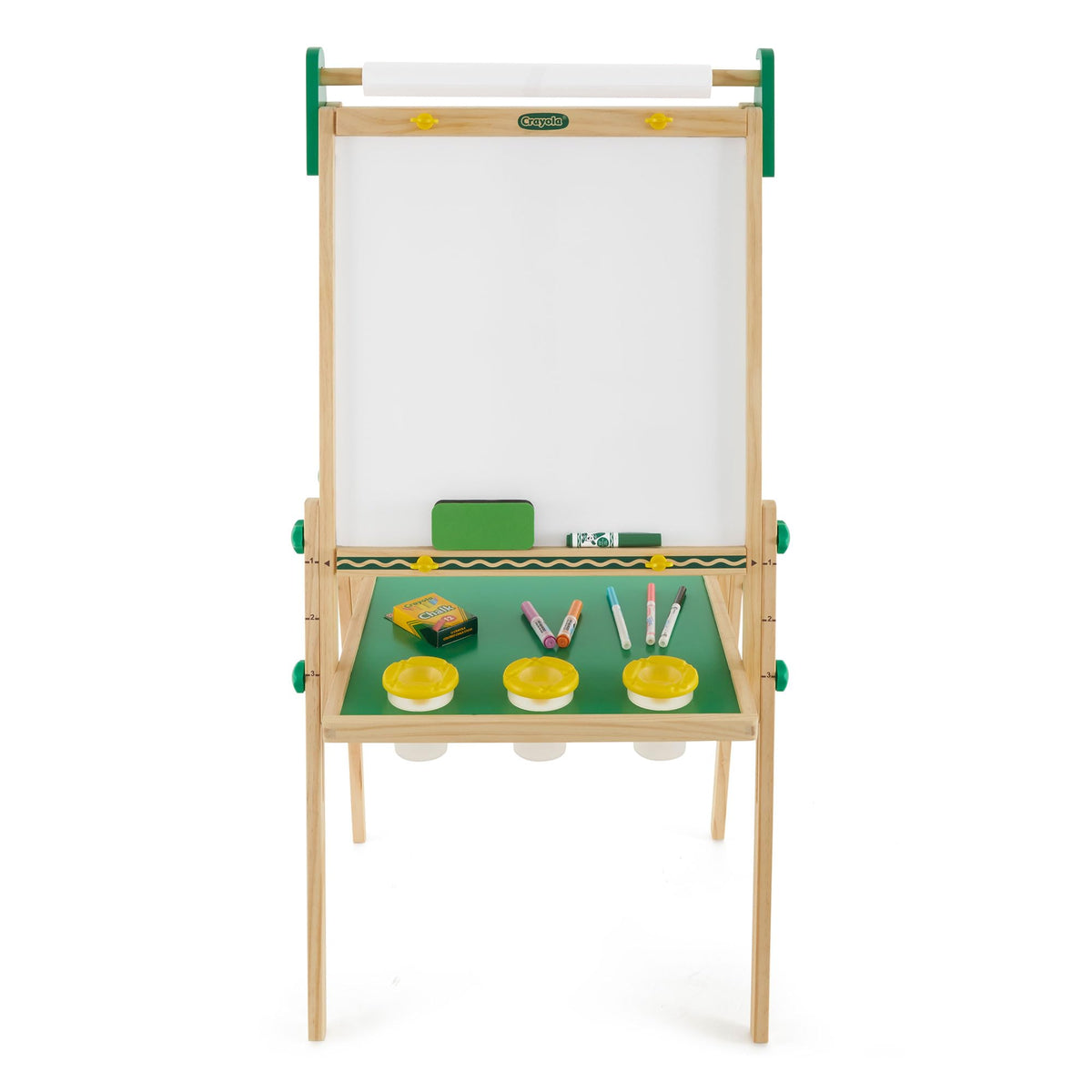 Crayola Wooden Art Easel for Kids, 2-in-1 Dry Erase Board & Chalkboard, Gifts for Toddlers, Ages 3, 4, 5