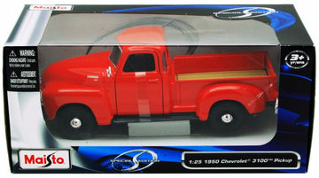 Maisto 1950 Chevy 3100 Pickup Truck, Orange 31952-1/24 Scale Diecast Model Toy Car, Multi