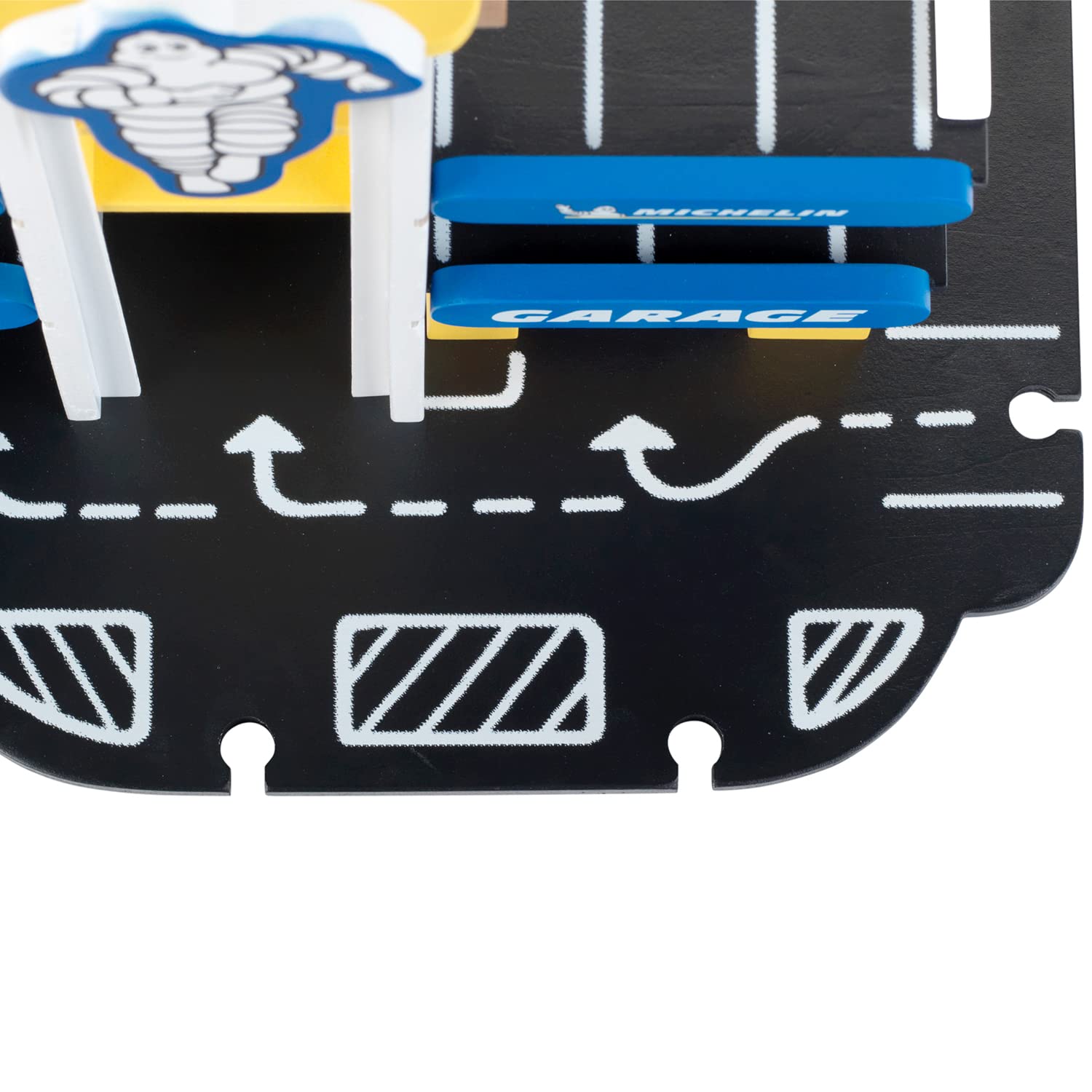 Theo Klein Michelin Car Service Mechanic Station Kids Wooden Toy Playset with 1 Play Car, Screwdriver, and Tires for Ages 3 and Up