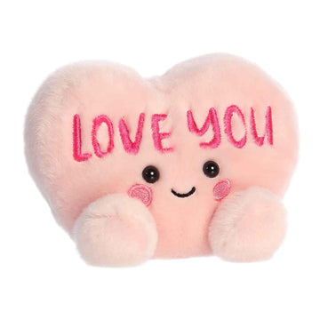 Aurora Adorable Palm Pals Love You Candy Heart Stuffed Animal - Fun Seasonal Plush For Kids and Adult Collectors - Perfect for Decorating Rooms