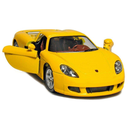 KiNSMART - Porsche Carrera GT 1:36 Scale 5" Die Cast Metal Model Toy Super Sports Car (Yellow)