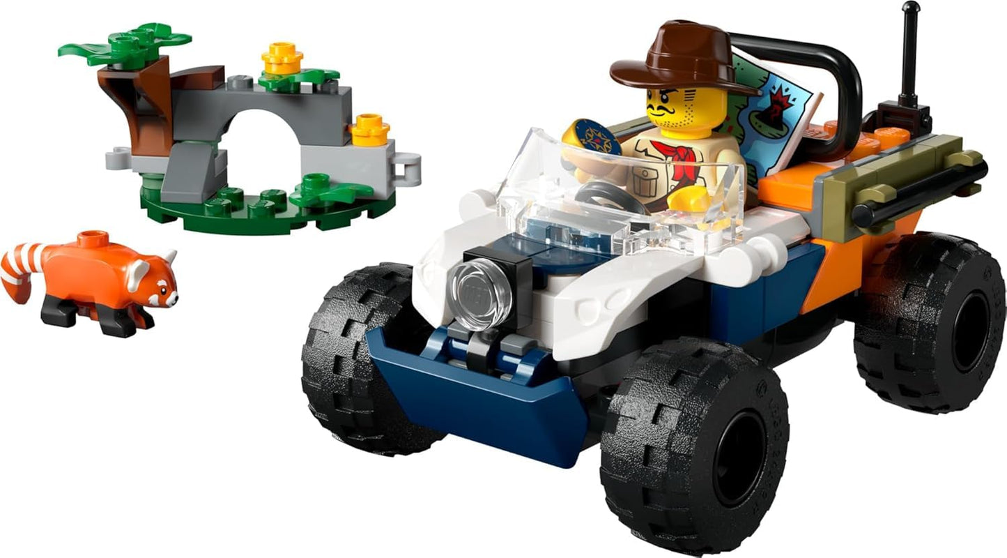 LEGO City Jungle Explorer ATV Red Panda Mission Car Toy, Fun Summer Toy for Kids Ages 6 and Up, Jungle Explorer Minifigure & Animal Figure Included