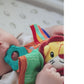 Nuby Plush Teething Blankie Lion - Soft Teething Toy with Multiple Gum-Massaging Surfaces - Crinkle and Squeak Sensory Teether for Babies