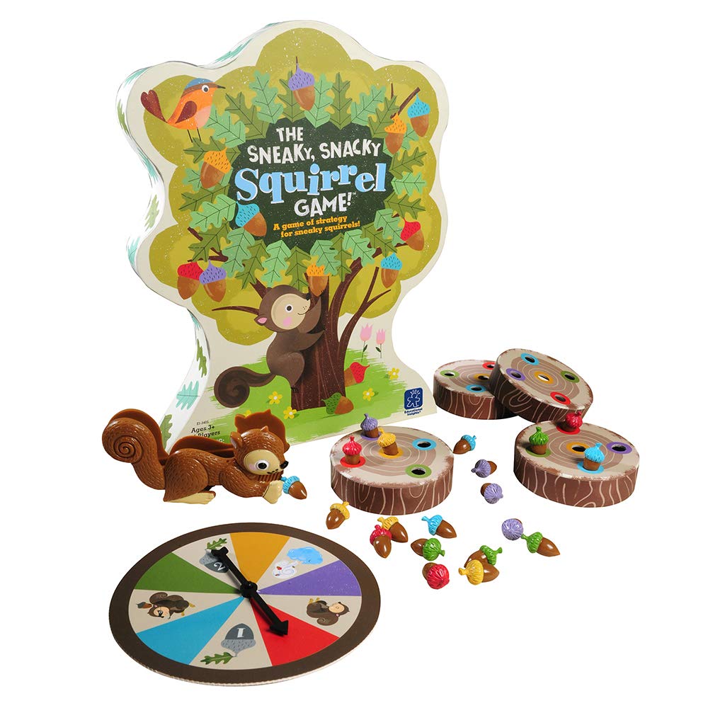 Educational Insights The Sneaky, Snacky Squirrel Game - Toddler Board Games for 3 Year Olds, Fine Motor Skills Toys for Toddlers, Color Matching