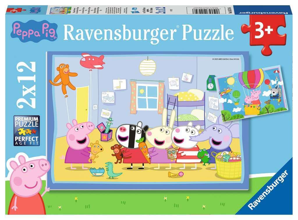 Ravensburger Puzzle 05574 Adventure 2 x 12 Pieces Peppa Pig Puzzle for Children from 3 Years