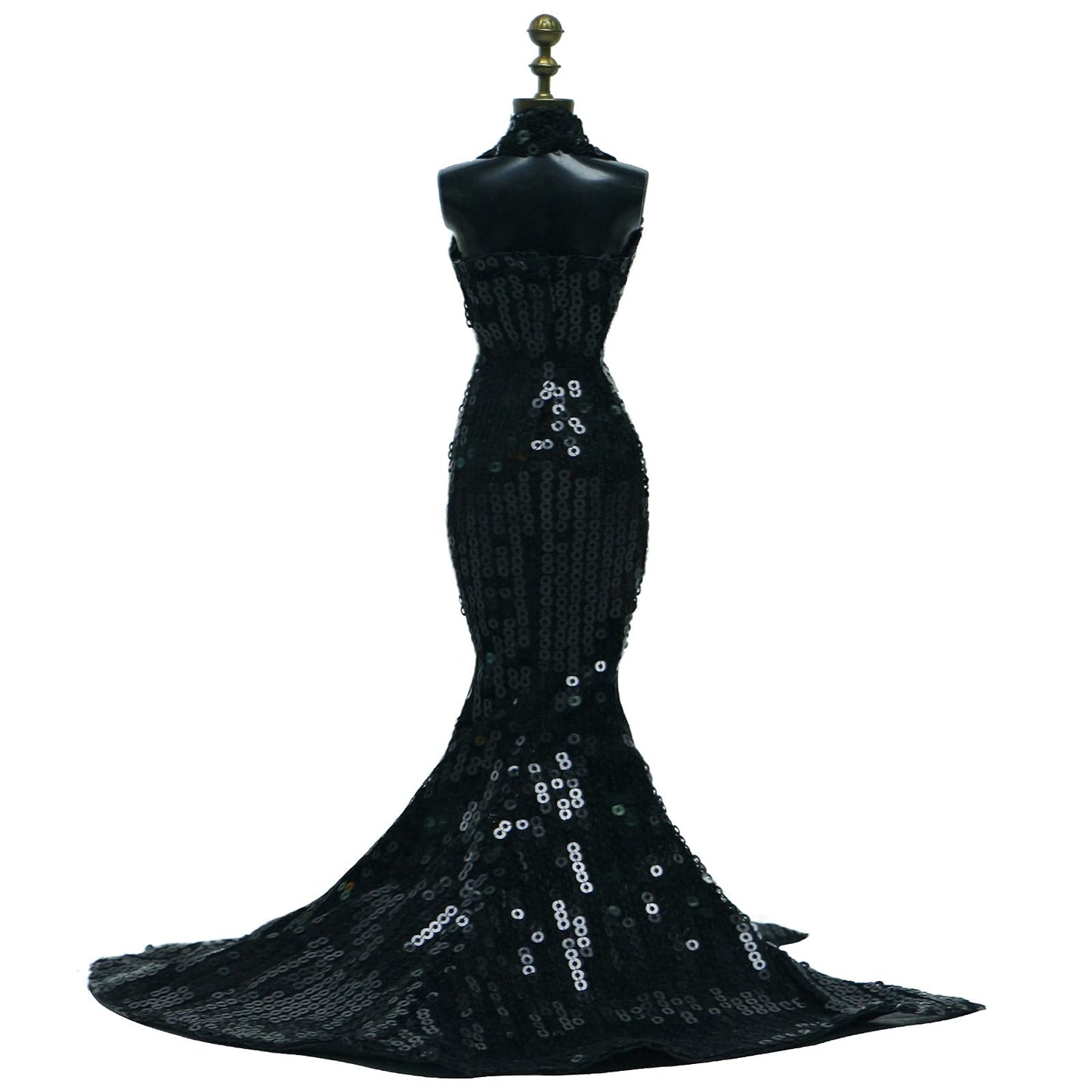 Gorgeous Handmade Doll Dress, Doll Clothes Evening Gown with Sequin Fashion Show, Wedding Party Outfits for 11.5 inch Dolls Accessories (Black)