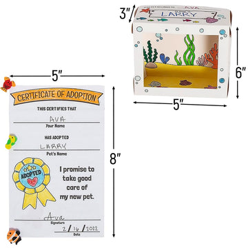 Fun Express Color Your Own Desk Pet Ocean Habitat with Adoption Certificates - VBS Vacation Bible School Supplies/Decor - 12 Pieces