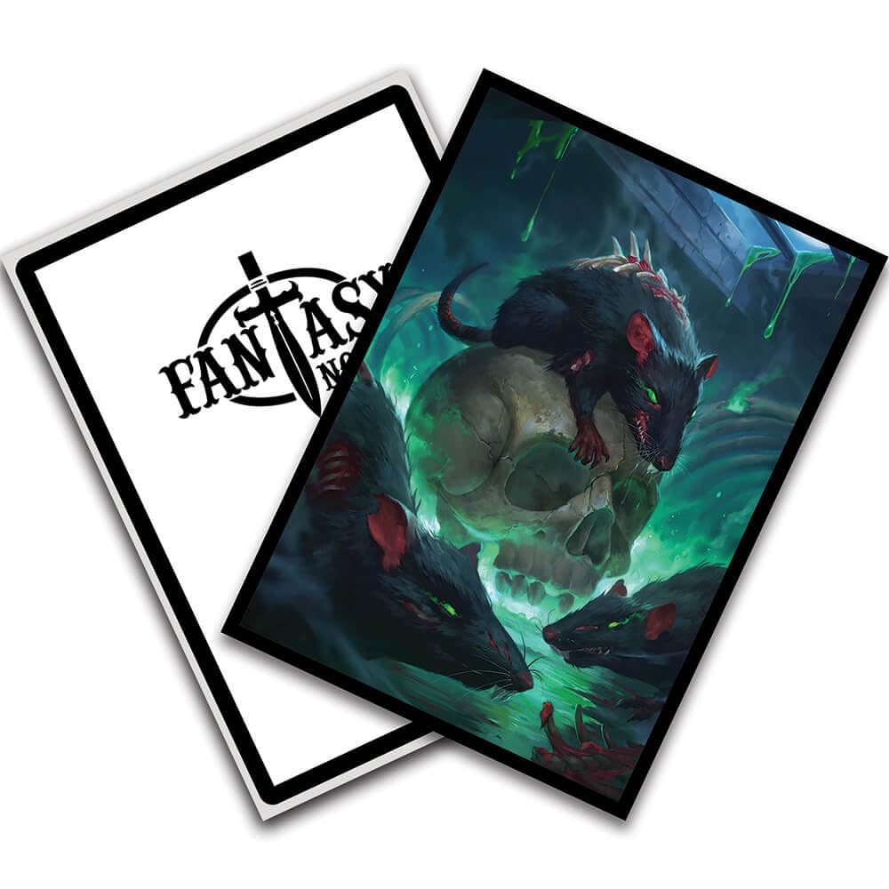 Fantasy North - Plague Rats - 100 Textured Matte TCG Card Sleeves - Fits Magic MTG Commander Pokemon and Other Card Games - Playing Card Sleeves