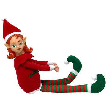 The Original Elf 12" Plush Christmas Elf Doll - Poseable Shelf Sitter with Flexible Dangling Legs - Perfect for Christmas Decorations, Toy Elf