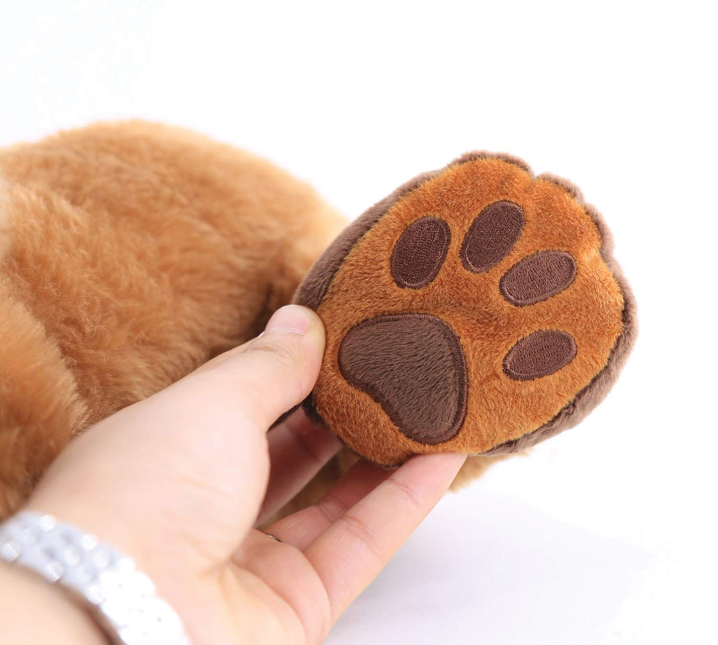 ROYLCO Theo The Sensory Companion Dog, Stuffed Animal, 2.5 lbs, Sensory Toy, Soft Fur, Heat/Cool Pack, Stuffed Animal for Children & Adults Brown