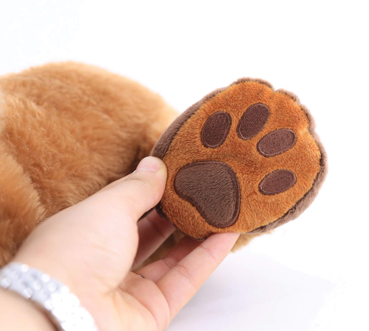 ROYLCO Theo The Sensory Companion Dog, Stuffed Animal, 2.5 lbs, Sensory Toy, Soft Fur, Heat/Cool Pack, Stuffed Animal for Children & Adults Brown