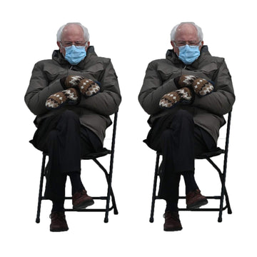 Bernie Sanders Mittens Sitting Inauguration Giant Sticker - 8.3" by 4" Clear Background so You can Put Bernie Anywhere! Indoor Sticker - Make Your Own