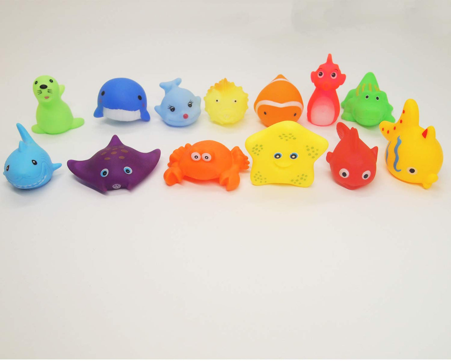 UMBWORLD Preschool Bath Toys Rubber Floating Baby Wash Shower Toy for Toddlers Kids Party Decoration15 Pcs (Sea Animal)