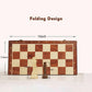 15" Folding Walnut Chess Set with Storage - Tournament-Size Portable Chess Board for Adults, Travel, Family Game Night, Gifts, 2 Extra Queens