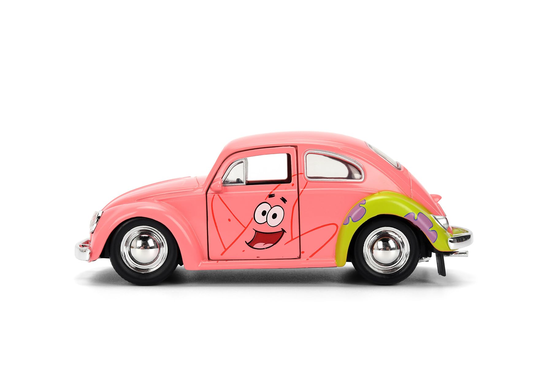 Jada Spongebob Squarepants Patrick Star 1959 VW Beetle - Die-Cast Vehicle Toys - 1:32 Scale, Detailed Exterior, Chrome Accents - Hollywood Rides