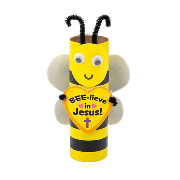 Fun Express 4" x 6 1/4" Religious Craft Tube Bumblebee Craft Kit - Makes 12