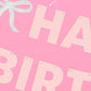 xo, Fetti Happy Birthday Banner, Foil + Pink Glitter | Princess Party Decorations, Bow Garland, 21st Decor, Coquette Graduation, Girls Bday Sign