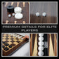 Park&Oz Walnut Premium Turkish Backgammon and Checkers Set 19 Inch Handmade 2 in 1 Wooden Board Game with Glossy Finish Luxury Checkers and Dice