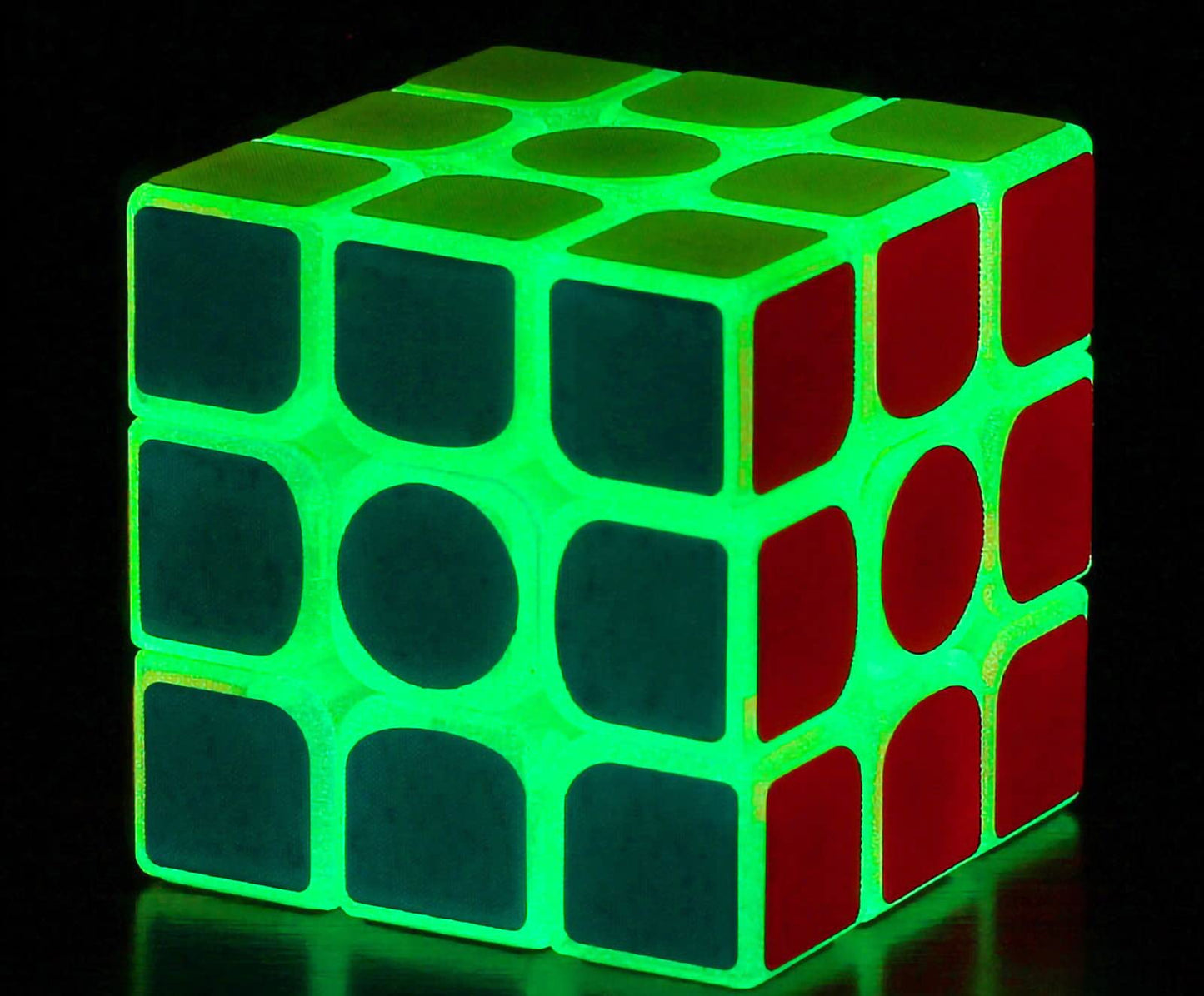 AMAZA 3x3 Fluorescent Speed Cube, Green Luminous, Plastic, Puzzle, 1 Set, 1 Piece, 1 Count, Adult