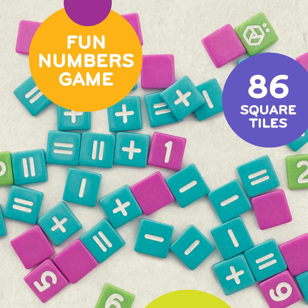 Mobi Kids Educational Math Game - Addition, Subtraction, Multiplication & Division in a Crossword Grid & Numerical Function Tiles, Learning Math Games
