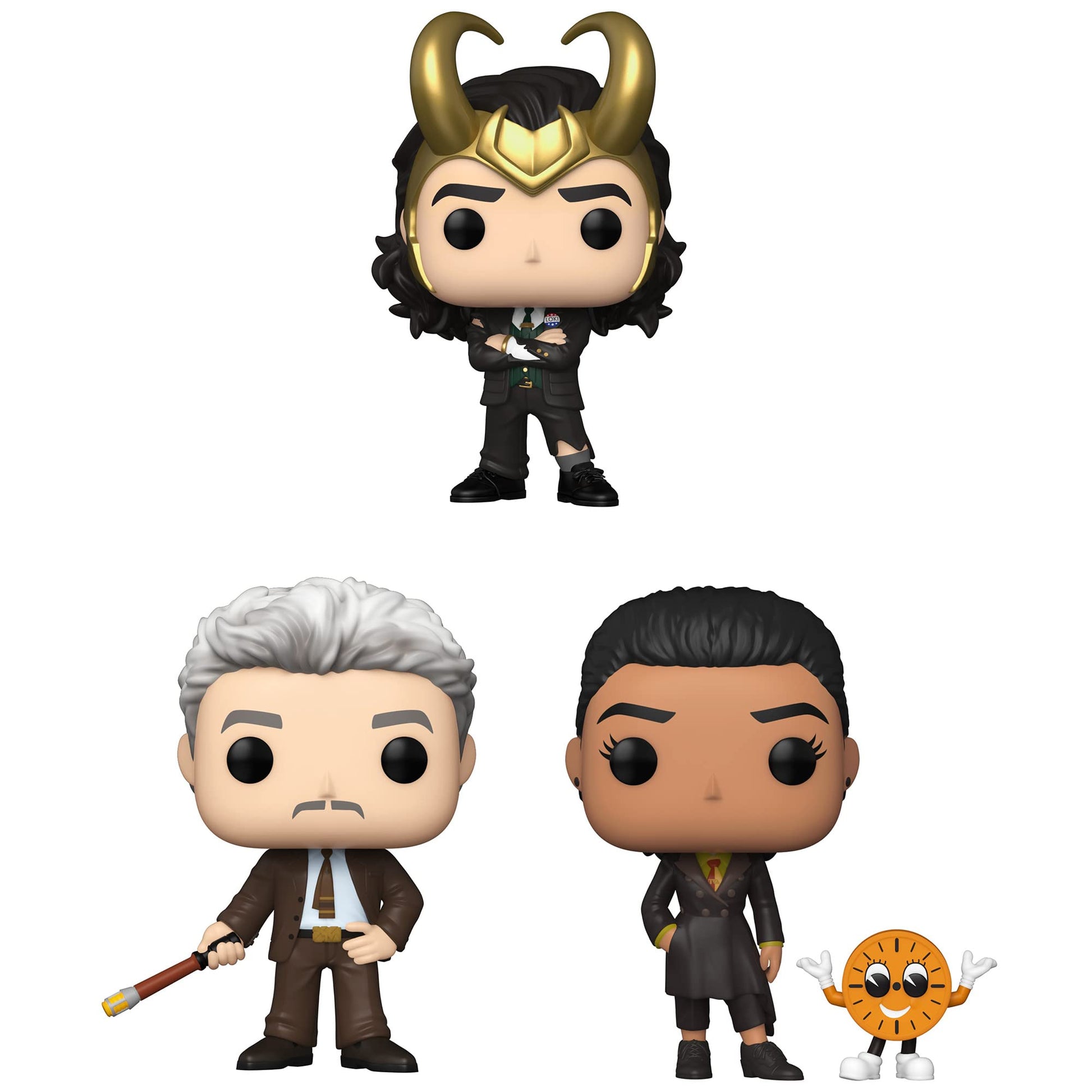 Funko Marvel: POP! Loki Collectors Set 2 - Mobius, President Loki, Ravonna Renslayer with Miss Minutes, Collectors Item, Figures Stand 3.75" Tall
