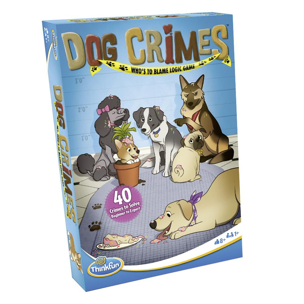 ThinkFun Dog Crimes Logic Game - Engaging Brainteaser for Kids and Adults | Fun Detective Theme | Memory and Reasoning Skill Builder | Unique Artwork