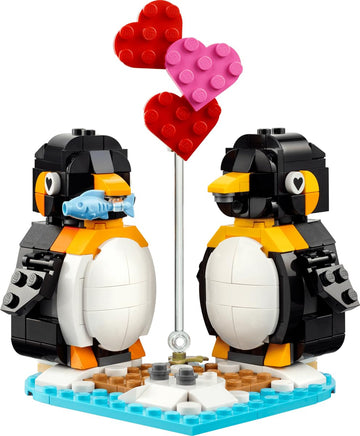 LEGO Penguins in Love Building Set - Cute Animal Display Model, Romantic Valentine’s Day Collectible, Gift for Couples Fans - 40886