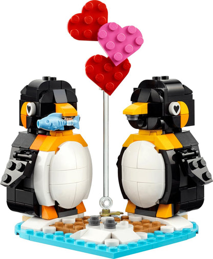 LEGO Penguins in Love Building Set - Cute Animal Display Model, Romantic Valentine’s Day Collectible, Gift for Couples Fans - 40886