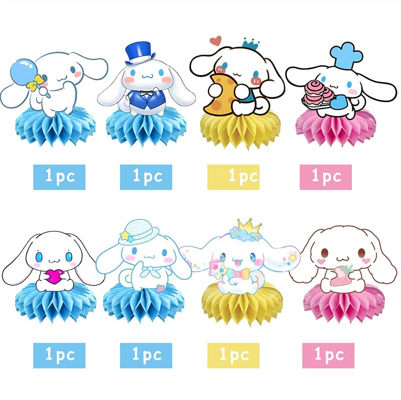8Pcs Cartoon Dog Honeycomb Table Centerpiece, Kawaii Birthday Party Supplies Table Decorations for Kids Party Decorations
