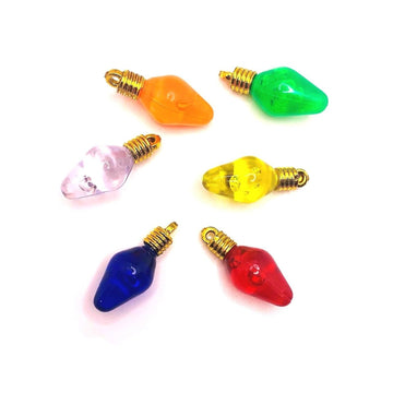 Miniature Christmas Light Bulbs, Mini Christmas Light Bulb, Dollhouse Tree Ornaments, for Christmas Ornament Supplies, Fairy Garden (48PCS) (Small