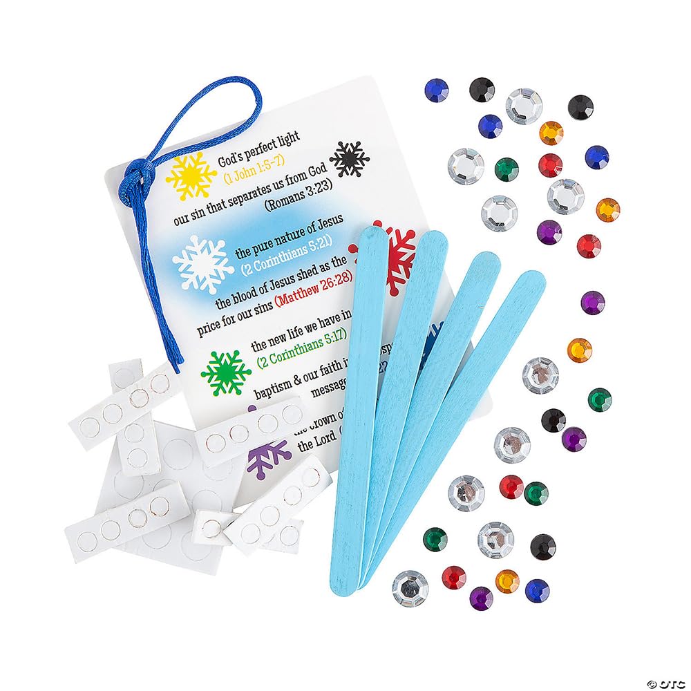 Fun Express The Salvation Story Craft Stick Snowflake Craft Kit - Makes 12 VBS 2026