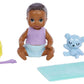 Barbie Dolls and Accessories, Skipper Doll (Two-Tone Hair) with Baby Figure and 5 Accessories, Babysitters Inc. Playset