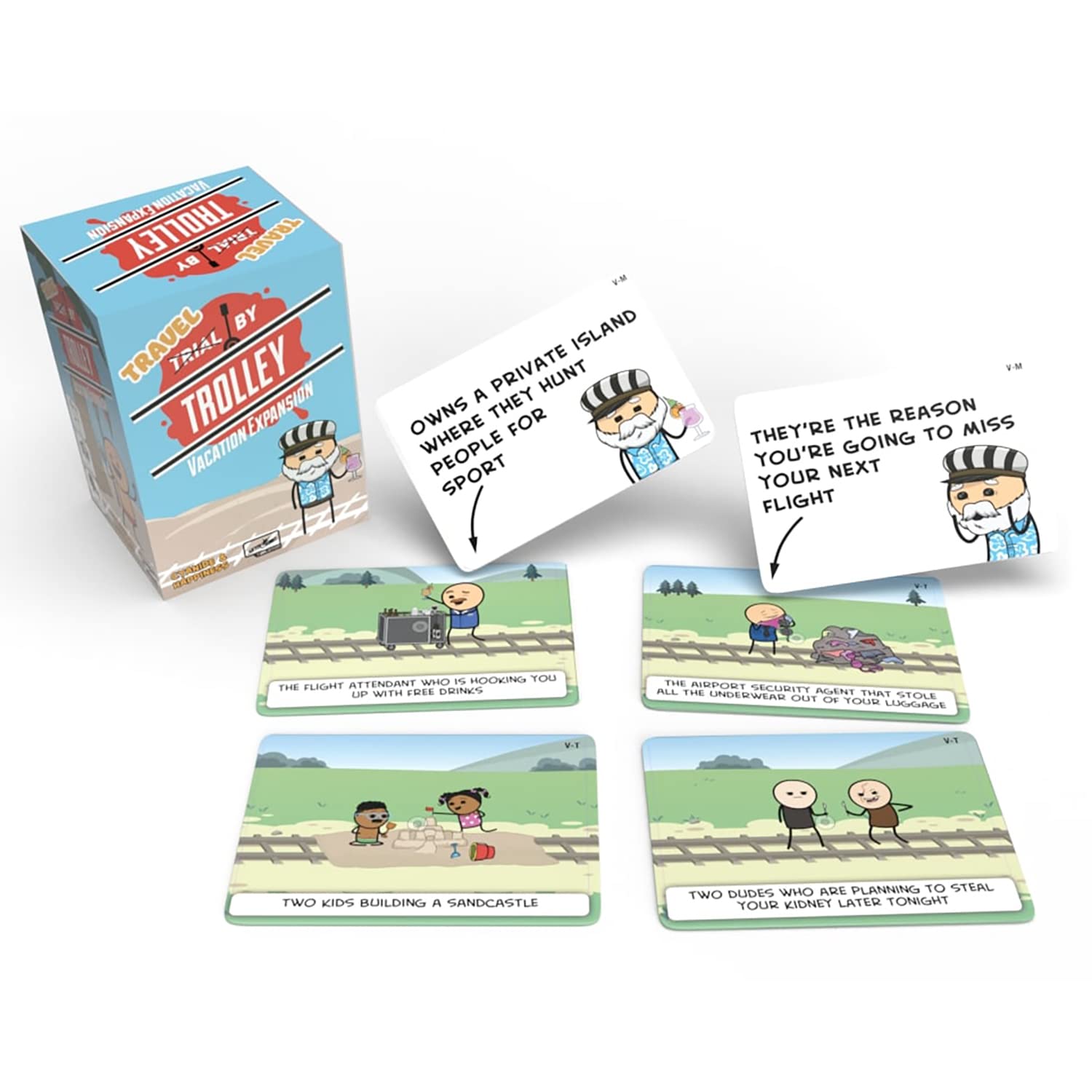 Skybound Entertainment Trial by Trolley: Vacation Expansion - Skybound, Party Game of Moral Dilemmas & Trolley Murder, Ages 14+, 3-13 Players,
