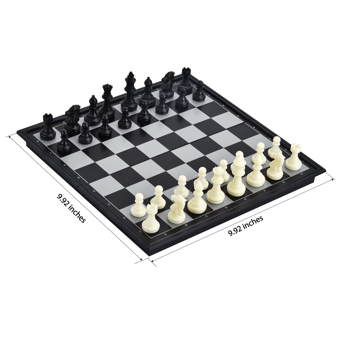 ColorGo Chess Set with Folding Magnetic Travel Games Board and 2 Extra Queens for Kids and Adults