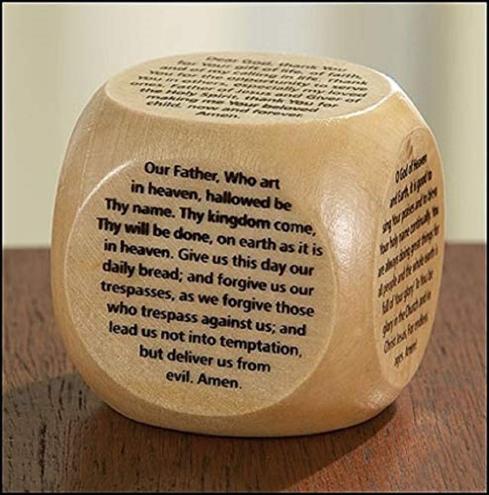 Christian Brands Youth Childrens Catholic Gift Learning Toy Large 2 1/4" Wood Original Our Father Prayer Cube