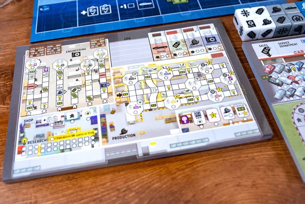 Motor City, A Strategic Roll and Write Board Game About Building Autos in Detroit - 25th Century Games