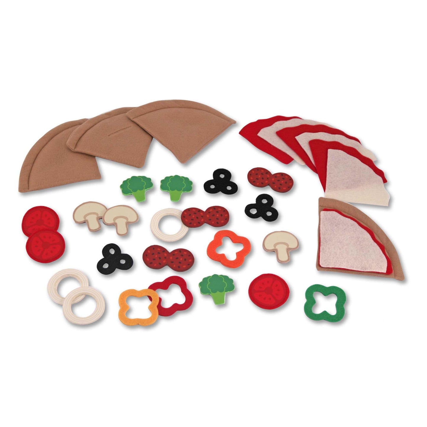 Melissa & Doug Felt Food Mix And Match Pizza Play Food Set - 42 Pieces Felt Pizza Play Set For Kids Kitchen, Pretend Toy For Toddlers And Kids Ages 2+
