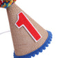 WAHAWU 1st Birthday Party Cone Hat - Kids' Cone Hat with Colored Fur Balls, Perfect for First Birthday Parties and Photo Props