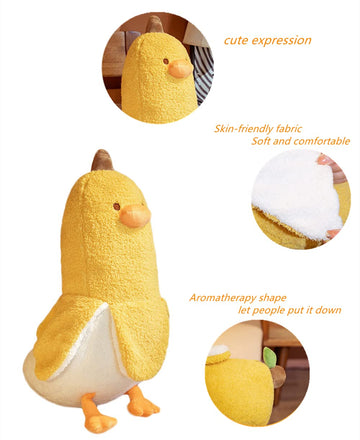 JOSON Banana Duck Plush Toy, Adorable Banana Duck Plush Animal Pillow for Boys and Girls Birthday, (Yellow 19.7")