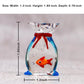 Miniature Glass Goldfish, Tiny Goldfish in a Bag, Dollhouse Glass Red Fish Figurine, for Aquarium Fish Ornament, Dollhouse Miniature DIY, Seaworld