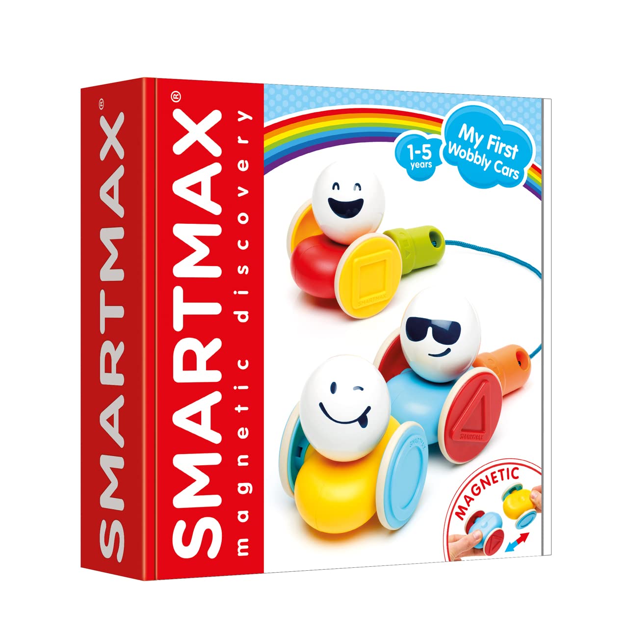 SmartMax My First Wobbly Cars Magnetic Building Toy STEM Learning Set Ages 1-5