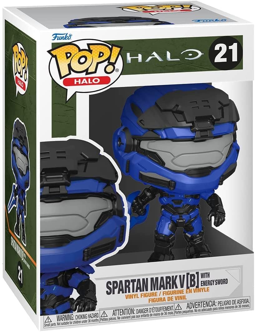 Funko POP Games: Halo Infinite - Mark V [B] with Blue Energy Sword with Chase, Multicolor, (59336)