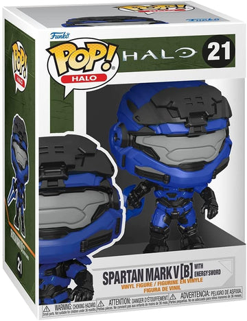 Funko POP Games: Halo Infinite - Mark V [B] with Blue Energy Sword with Chase, Multicolor, (59336)