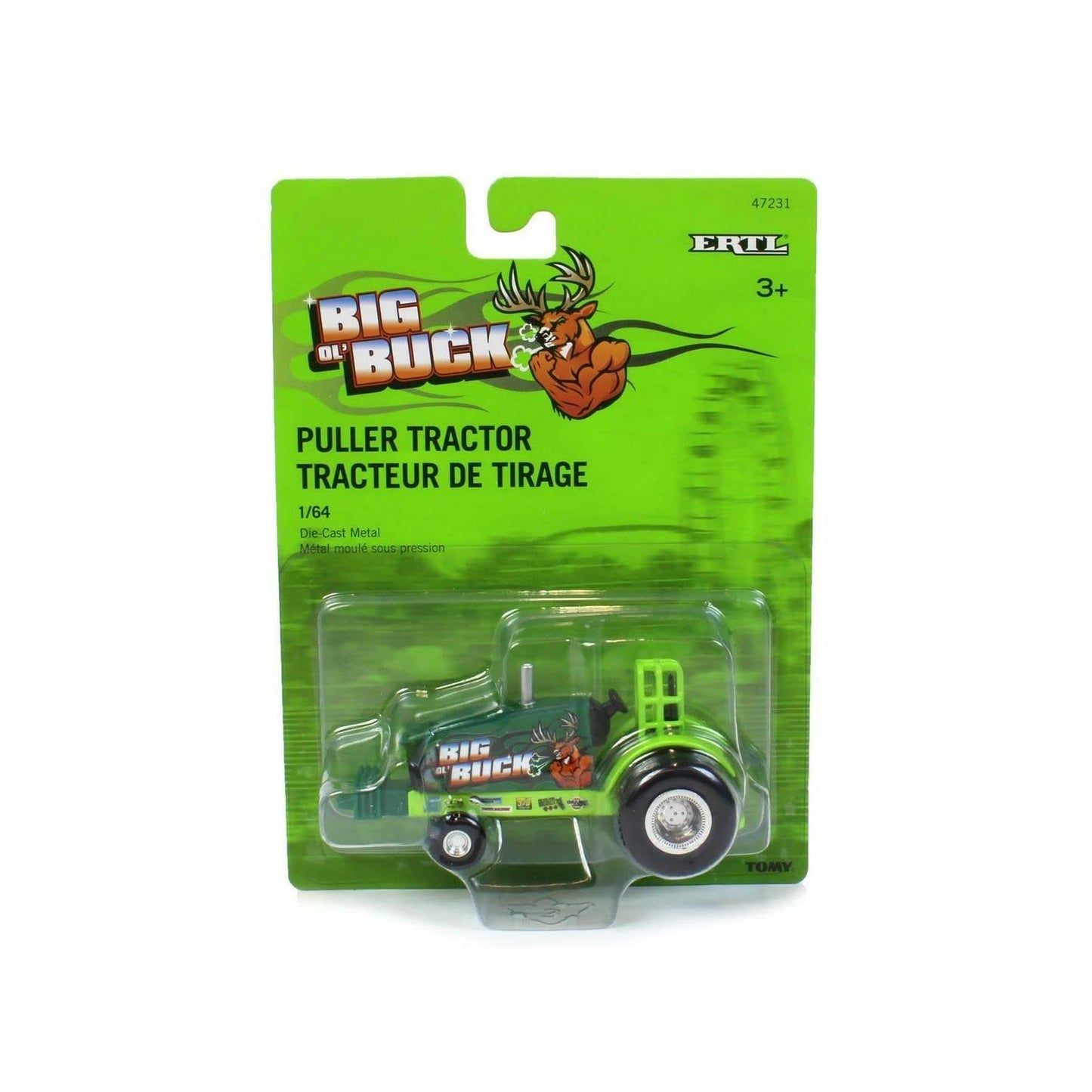 Replacement Parts 1/64 Big Buck Green and Yellow Die-Cast Pulling Tractor 47231 47231