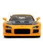 Jada Toys JDM Tuners 1:24 Scale Die-Cast 1993 Mazda RX-7 (FD) HKS, Opening Doors, Detailed Interior, Rubber Tires, Collectible for Ages 8+(Yellow