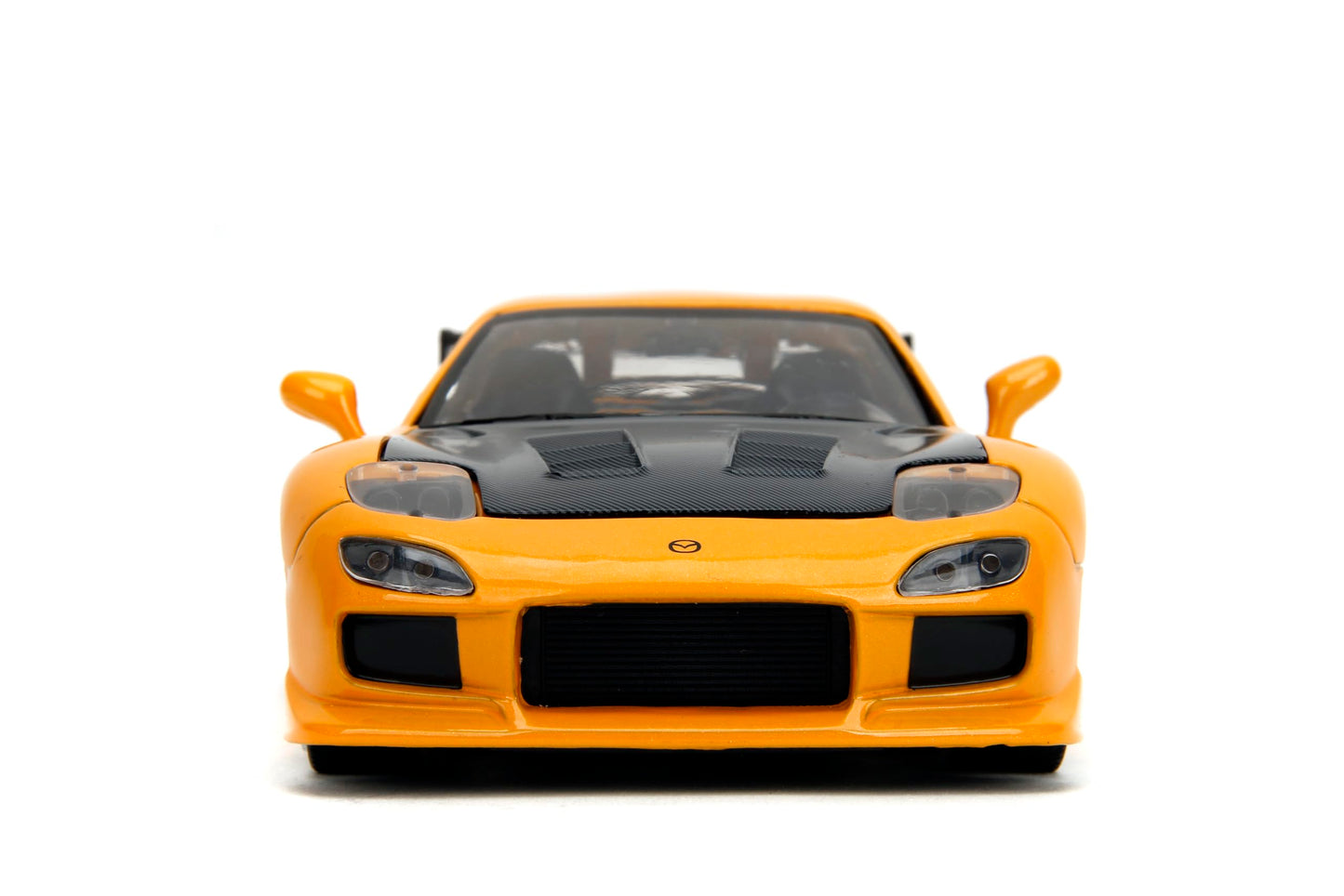Jada Toys JDM Tuners 1:24 Scale Die-Cast 1993 Mazda RX-7 (FD) HKS, Opening Doors, Detailed Interior, Rubber Tires, Collectible for Ages 8+(Yellow