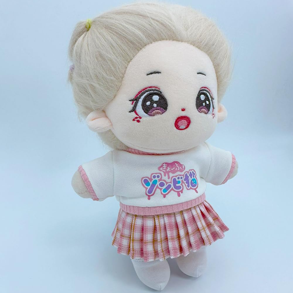 niannyyhouse 15cm 20cm Plush Doll Clothes T-Shirt Skirt Socks 6in 8in Stuffed Plush Toy Dress Up (Pink-20cm)